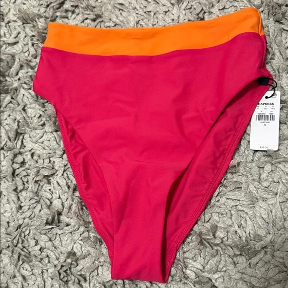 Express Vibrant Pink and Orange Bikini Bottom - Picture 1 of 7